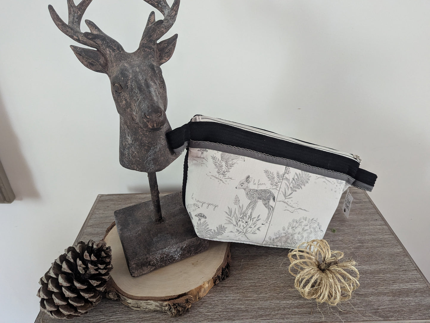 trousse de toilette  velours  tissus bambi