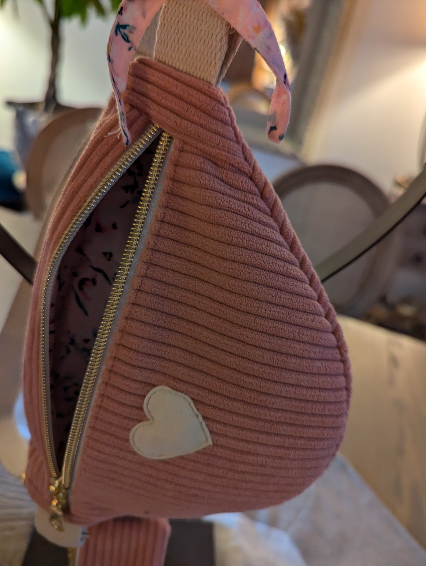 sac banane rose enfant et son porte monnaie